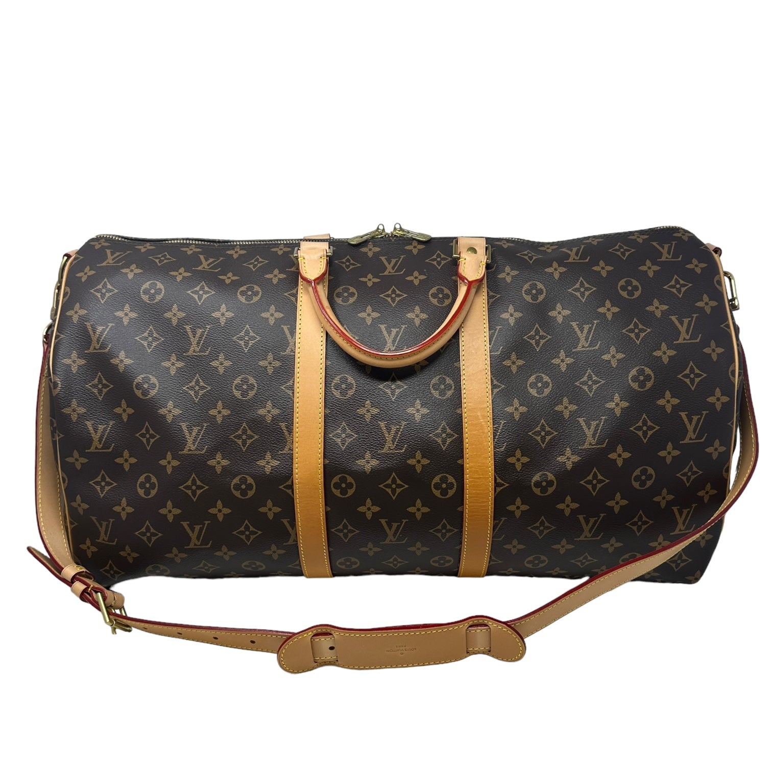 Keepall 55 Luxury Designer By Louis Vuitton In Monogram Canvas, Size: Large Crossbody