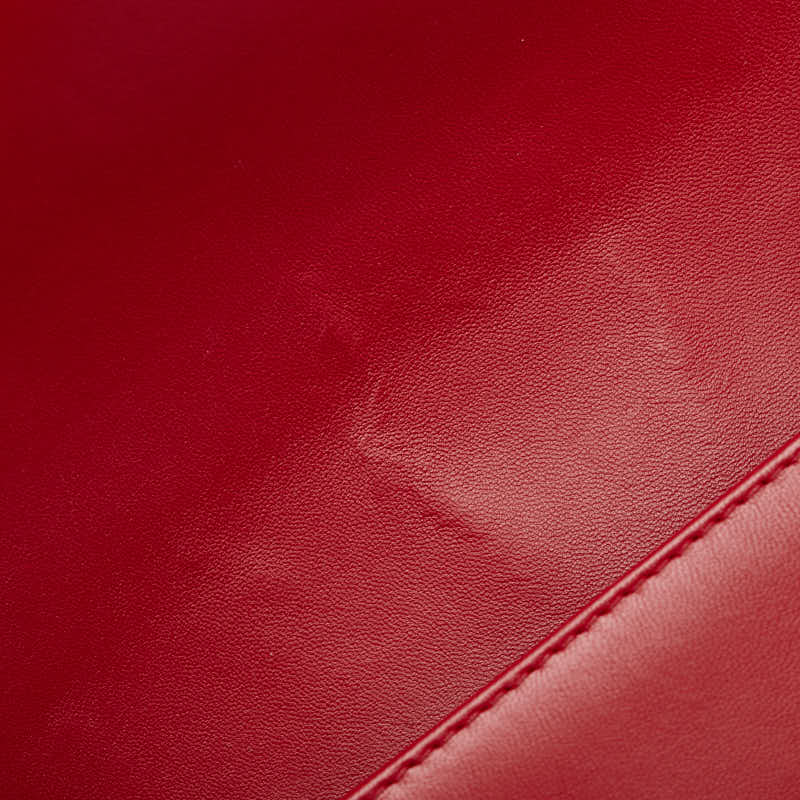 Chanel Boy 25 Red Lambskin Chain Shoulder Bag