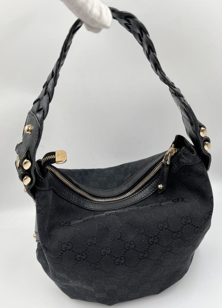 Gucci Leather Canvas Shoulder Bag Style 9