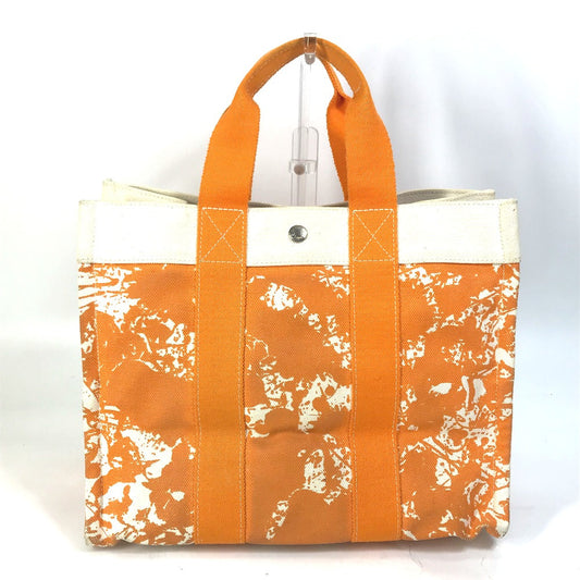 HERMES Tote Bag canvas Orange Handbag Bora Bora PM Cheval Spries