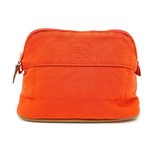 HERMES Pouch cotton Orange Bored pouch