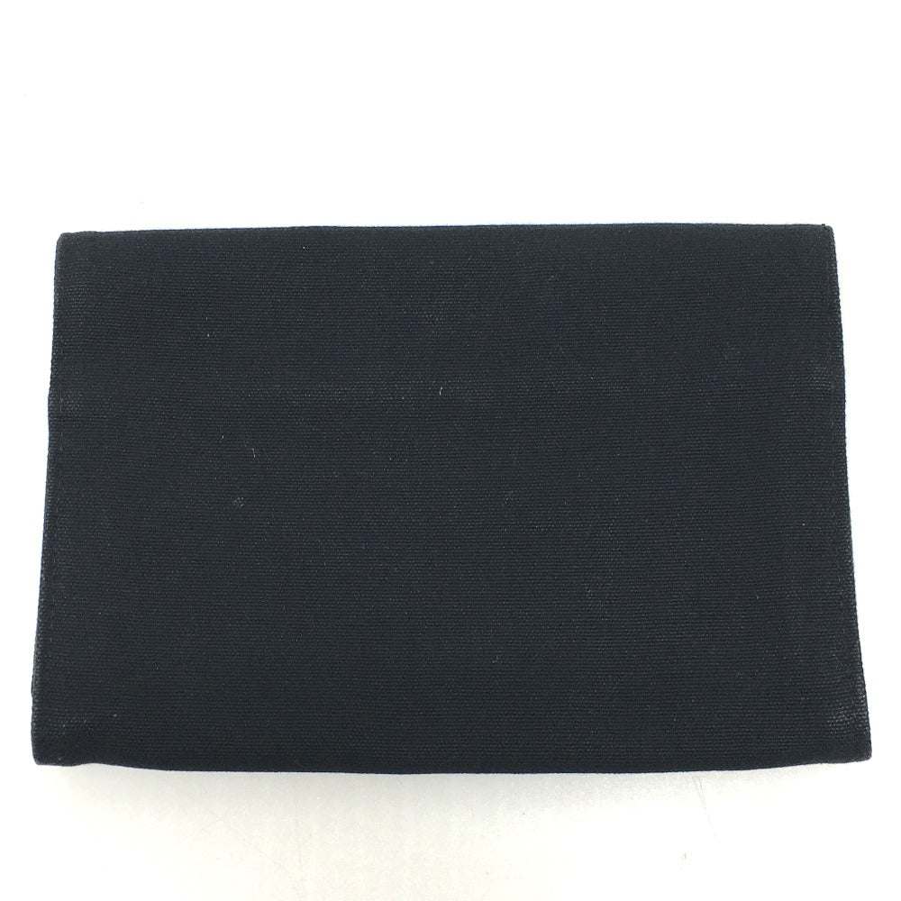 HERMES Pouch canvas black Bolide cotton travel pouch