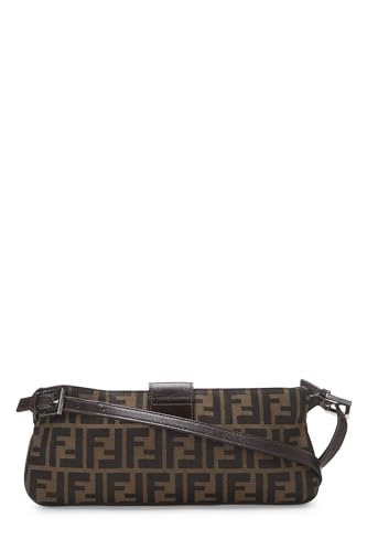 Fendi, Brown Zucca Canvas Shoulder Bag, Brown