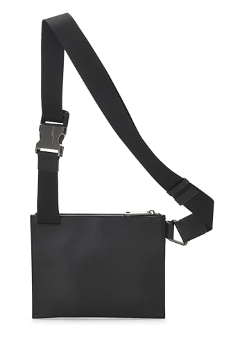 Fendi, Black Zucca Embossed Leather Messenger, Black