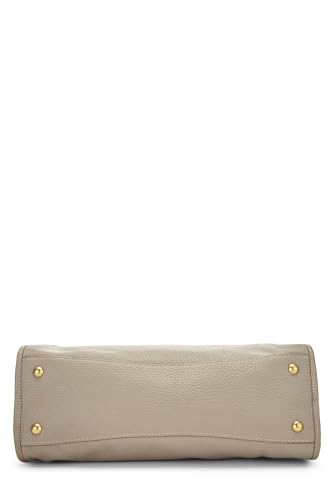 Prada, Beige Vitello Daino Convertible Tote Medium, Grey