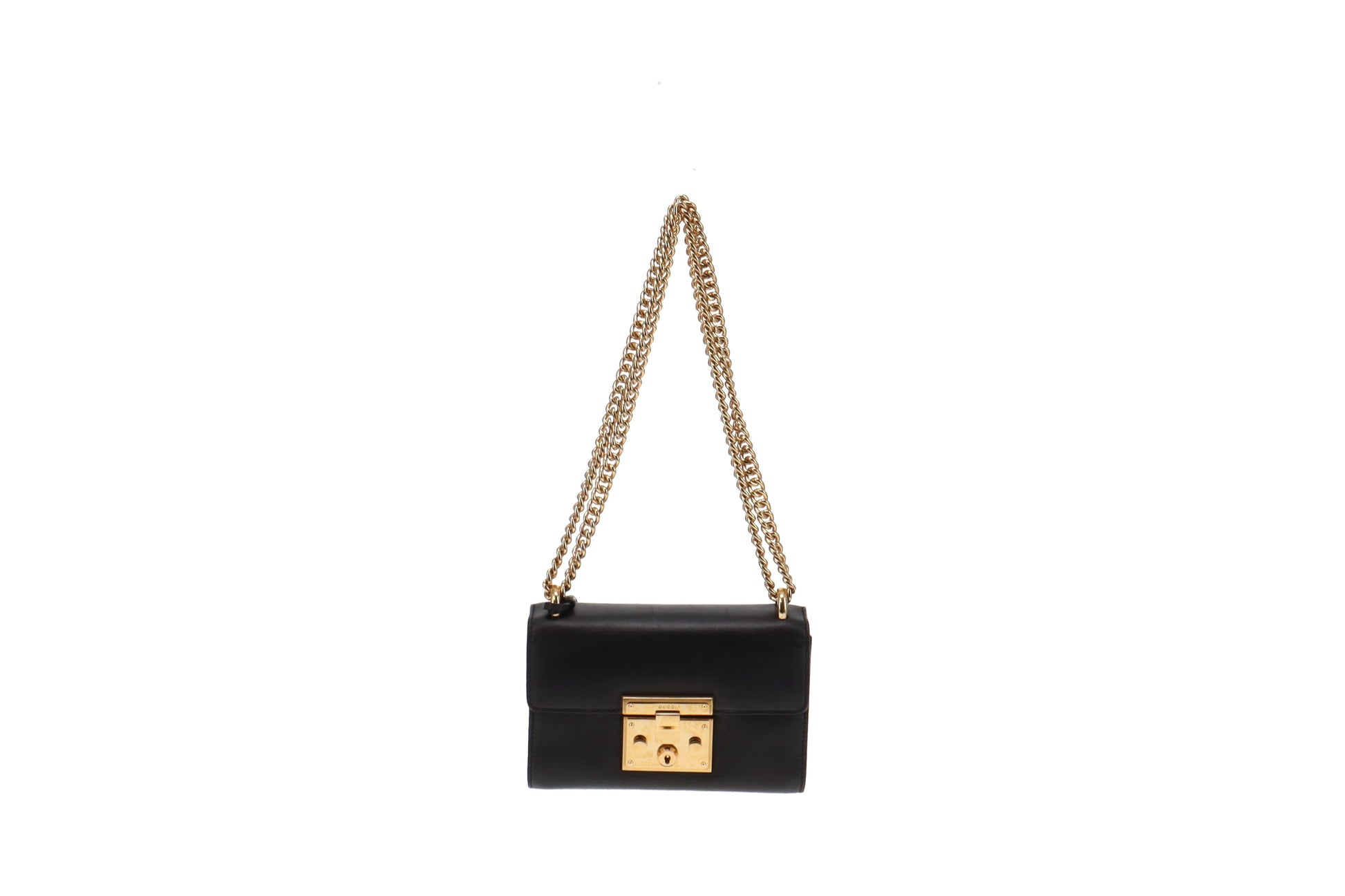 Gucci Padlock Black Leather Shoulder Bag
