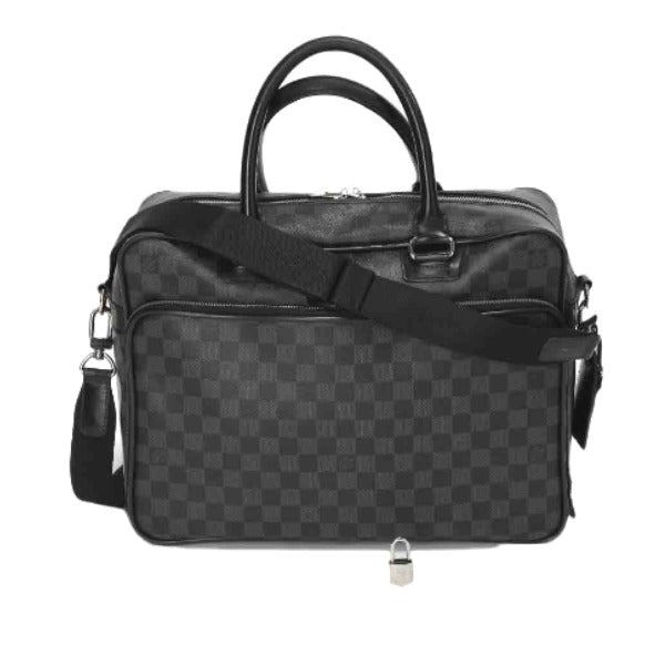 LOUIS VUITTON Shoulder Bag Damier Grafitto Canvas gray Business bag Damier Graphite Ikar mens
