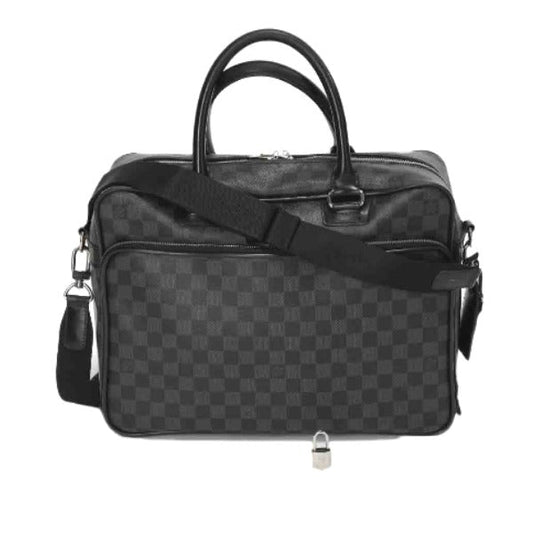 LOUIS VUITTON Shoulder Bag Damier Grafitto Canvas gray Business bag Damier Graphite Ikar mens