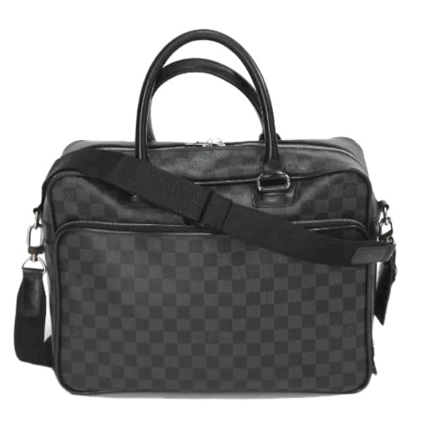 LOUIS VUITTON Shoulder Bag Damier Grafitto Canvas gray Business bag Damier Graphite Ikar mens