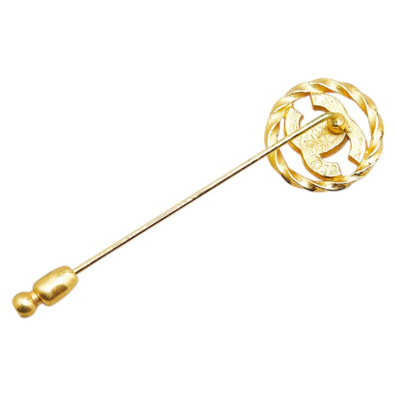 Chanel Gold Plated Coco Mark Rhinestone Brooch Classic Flap Tote