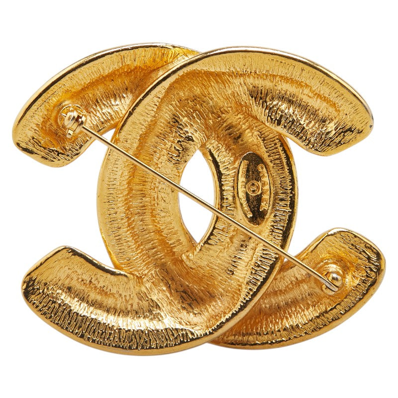 Chanel Gold Plated Coco Mark Matelasse Brooch Classic Flap Tote