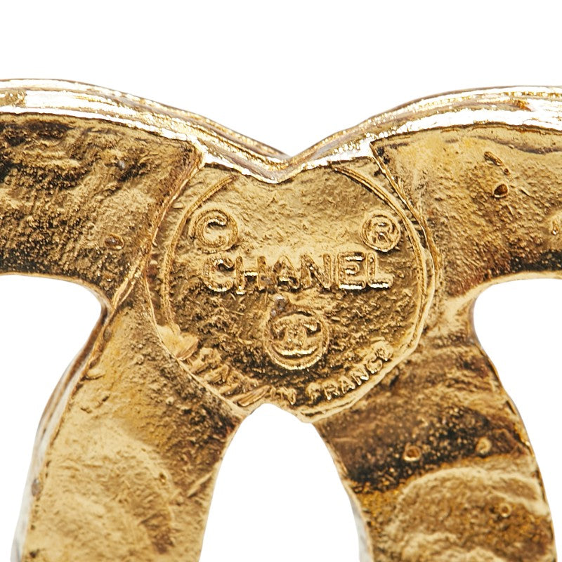 Chanel Gold Plated Coco Mark Rhinestone Brooch Classic Flap Tote