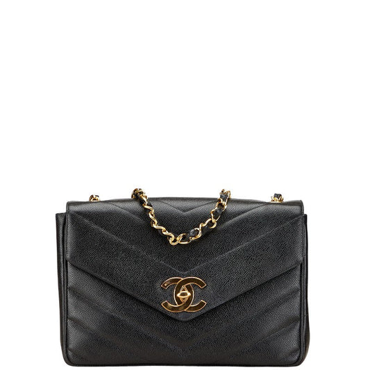 Chanel Chevron Caviar Shoulder Bag