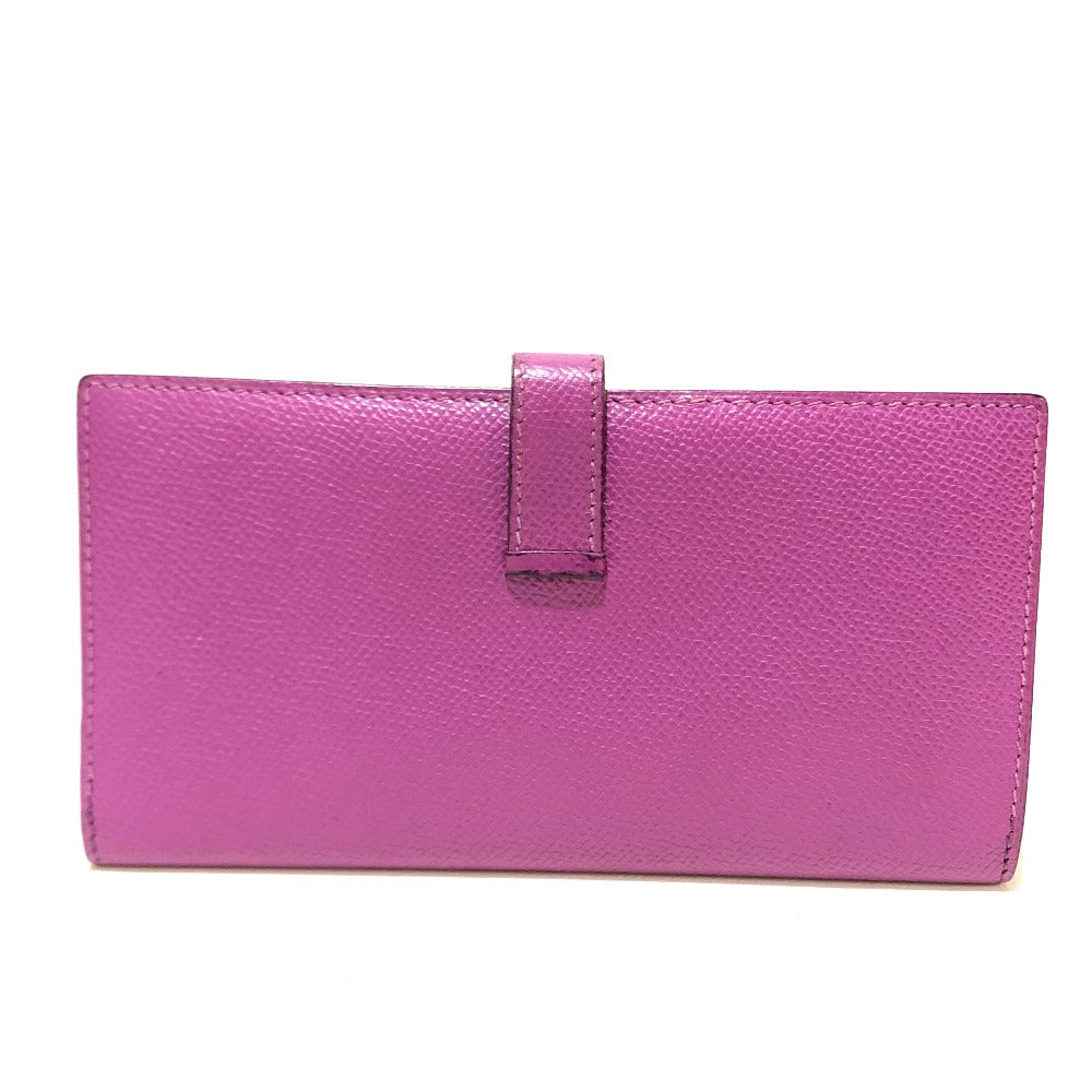 HERMES Long Wallet Purse Epsom SilverMetal Bean unisex(Unisex)