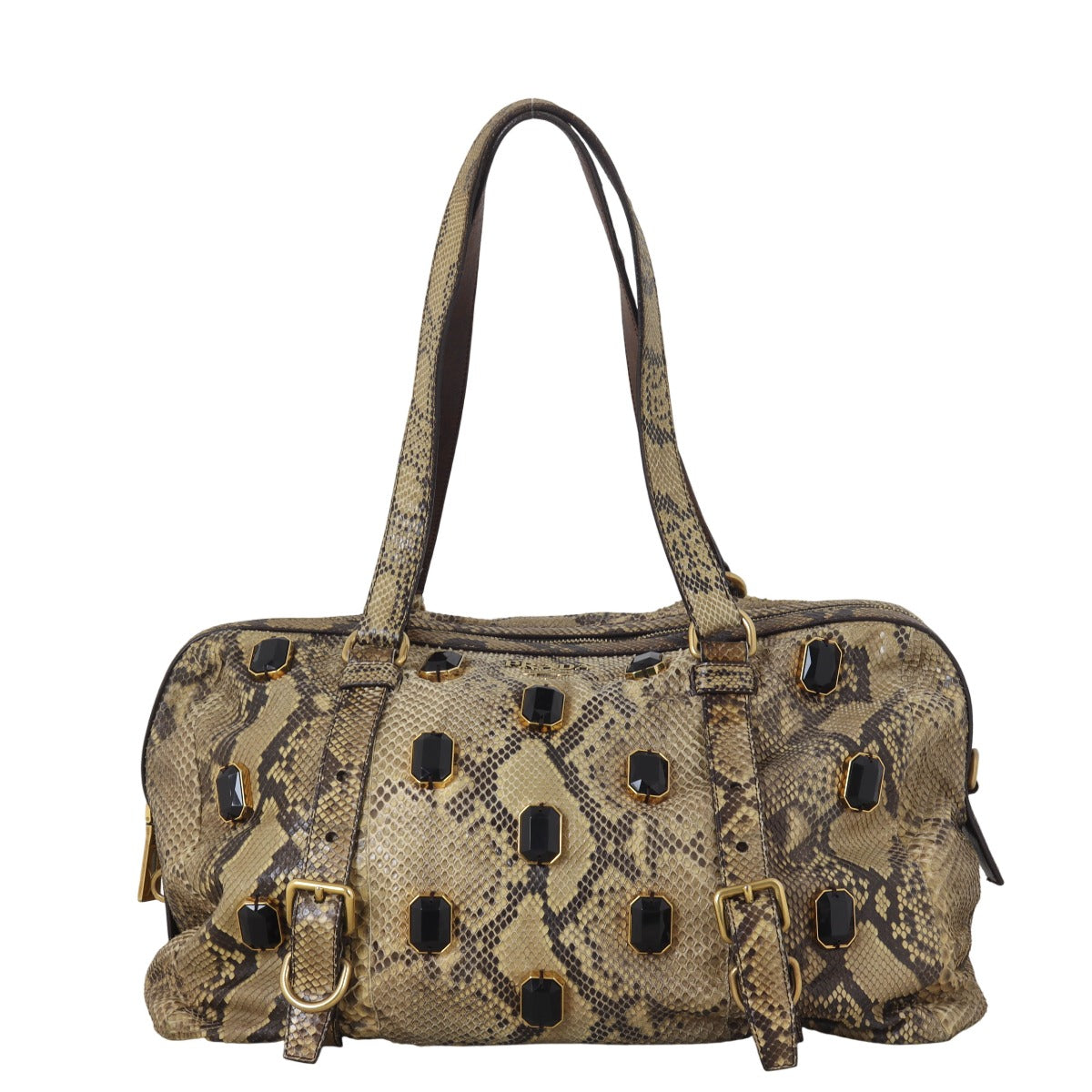Prada Python Jewelled Tote Medium