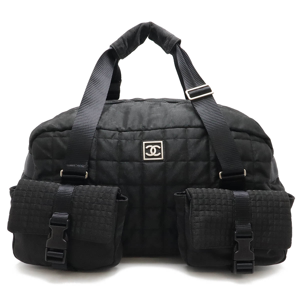 Chanel Nylon Sports Line Choco Bar 2way Travel Bag Classic Flap