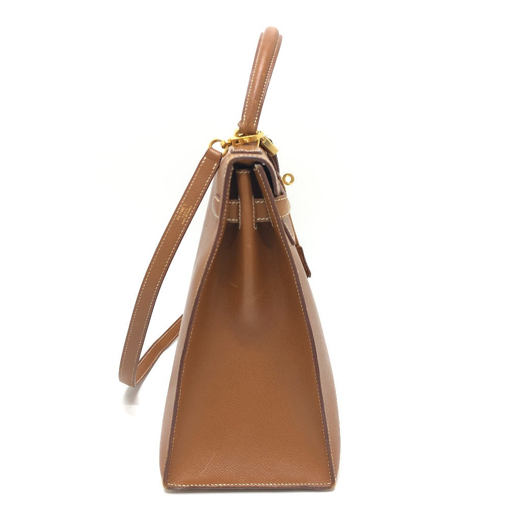 HERMES Handbag Courchevel Brown Kelly 35 Women