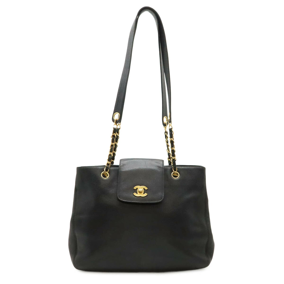 Chanel Supermodel Caviar Skin Chain Shoulder Tote Bag