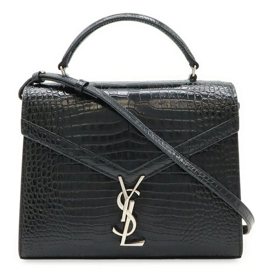 Saint Laurent Paris Cassandra Croc-Embossed Leather 2way Bag