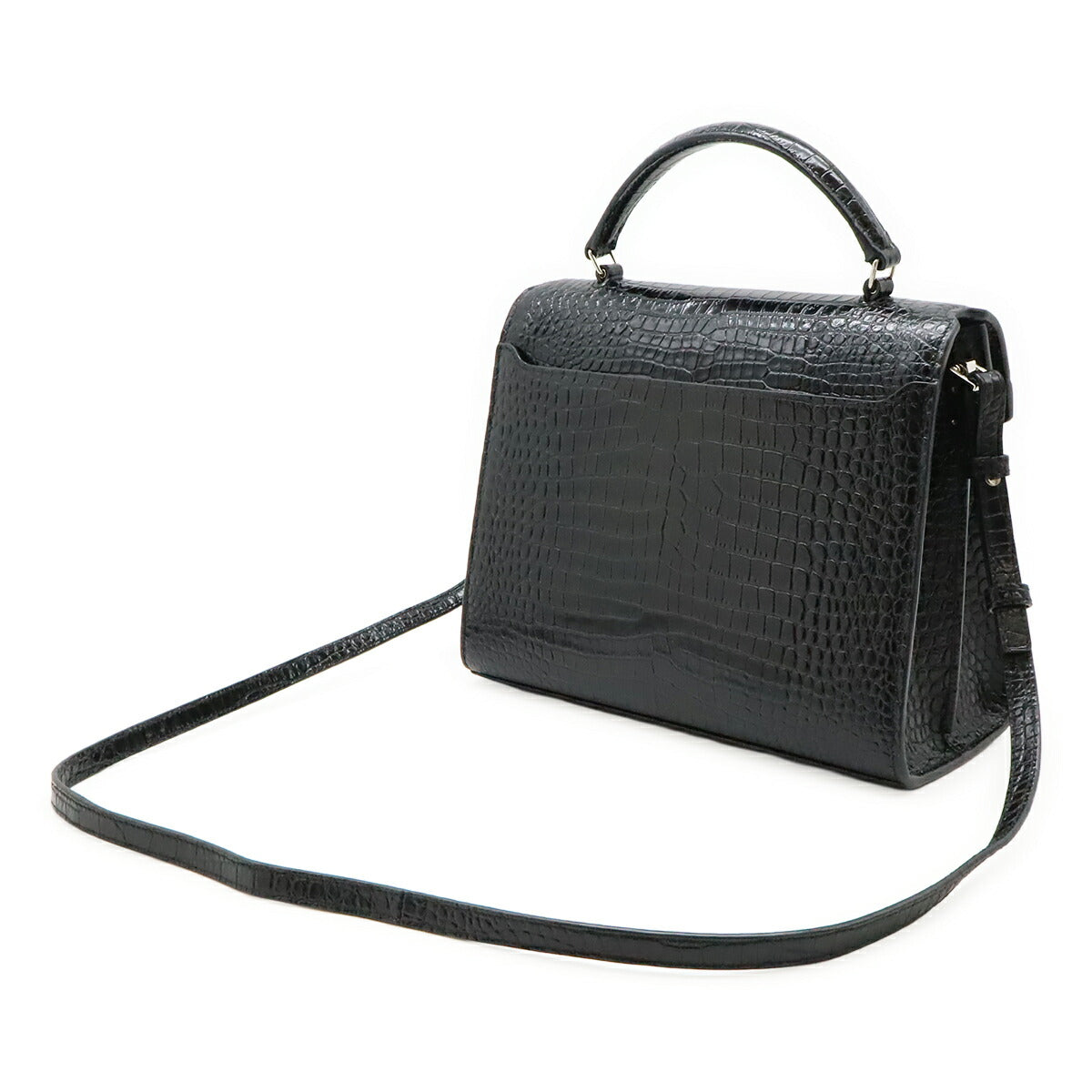 Saint Laurent Paris Cassandra Croc-Embossed Leather 2way Bag