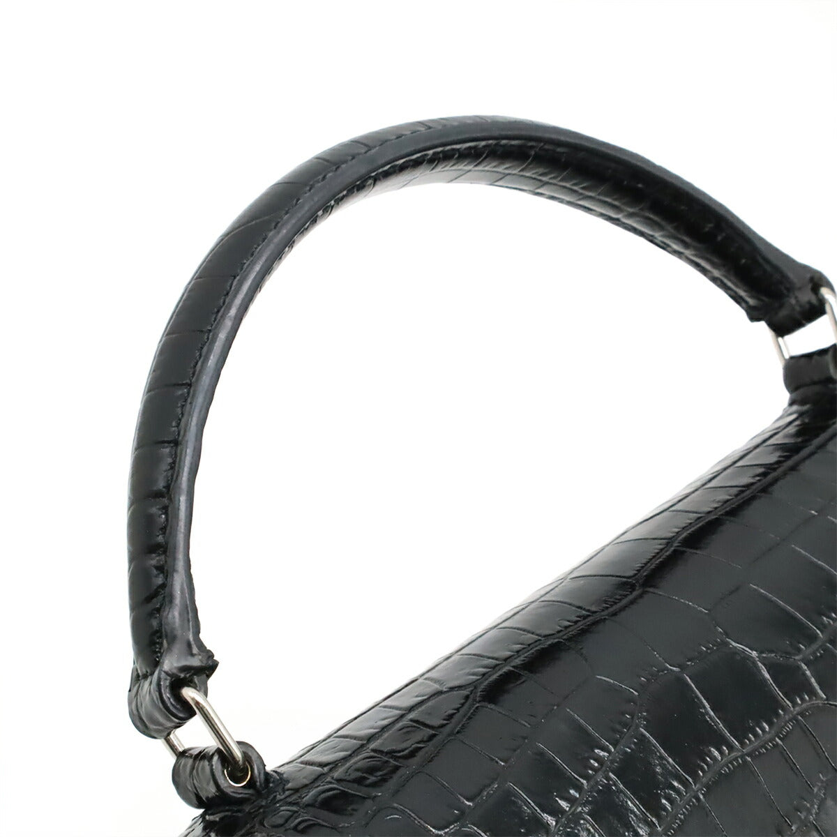 Saint Laurent Paris Cassandra Croc-Embossed Leather 2way Bag