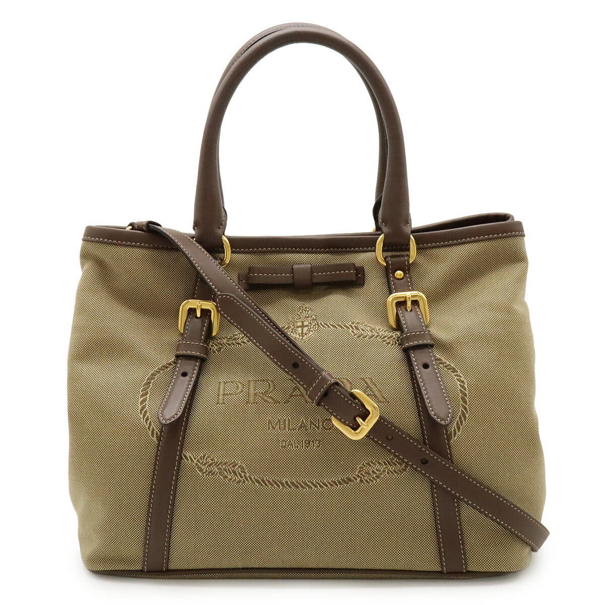 Prada Logo Jacquard 2way Bag