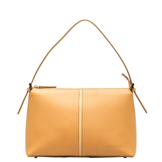 Burberry Logo Embossed Nova Check Leather Shoulder Bag