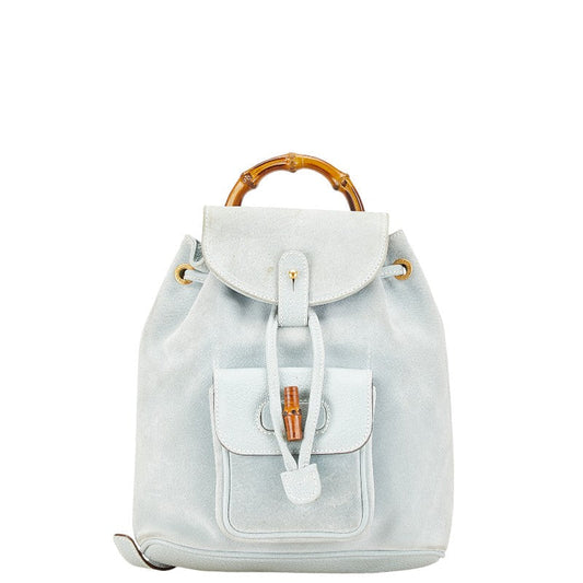 Gucci Bamboo Suede Leather Backpack