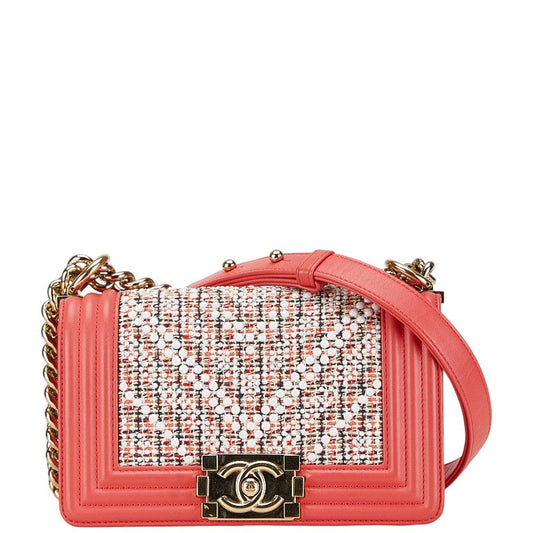 Chanel Boy Chanel Tweed Leather Shoulder Bag