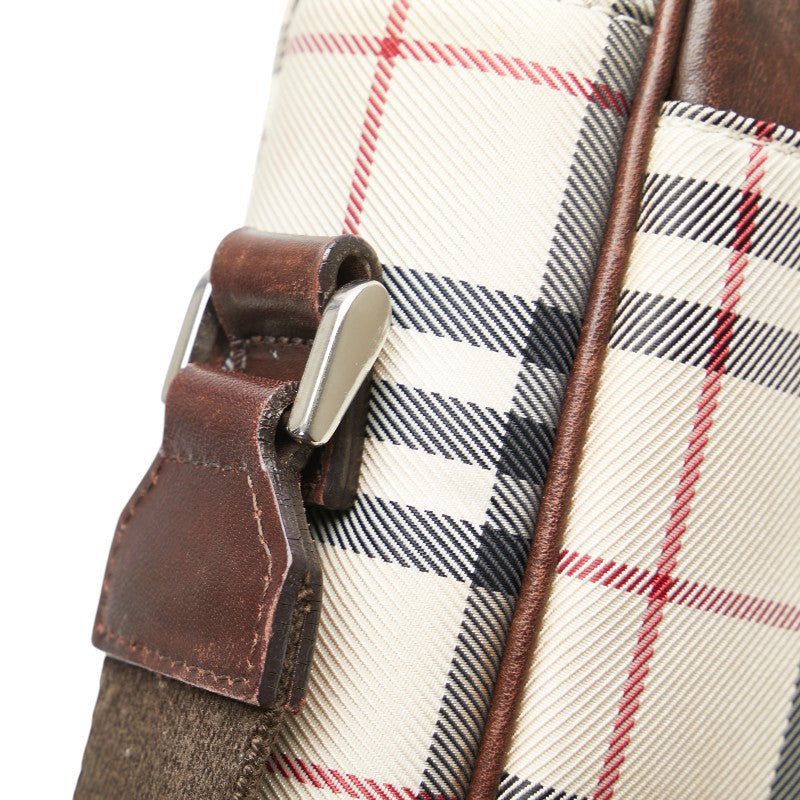 Burberry Nova Check Canvas Leather Shoulder Bag
