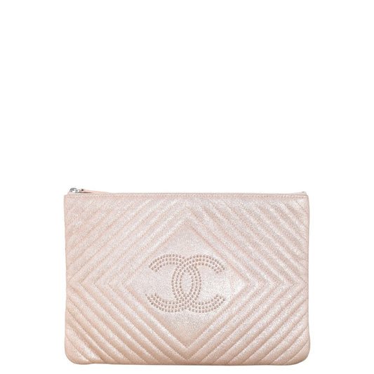 Chanel CC Studs Clutch Metallic