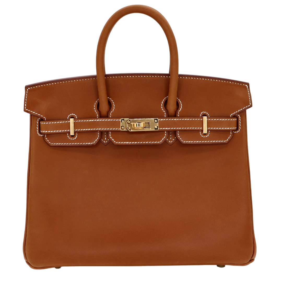 Hermes25cm Birkin Fauve Barenia Leather Gold Hardware