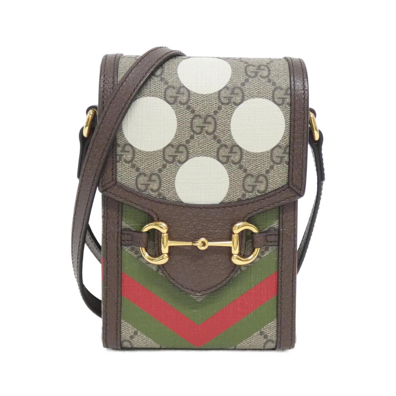 Gucci GUCCI HORSEBIT 1955 GG Supreme Canvas Leather Shoulder Bag