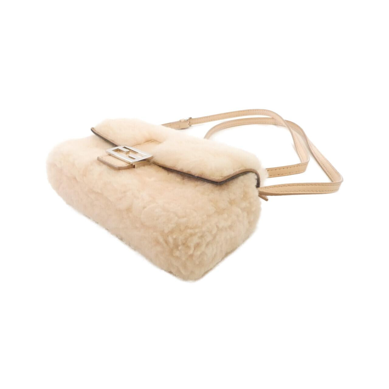 Fendi Micro Baguette Lambskin Lamb Fur Shoulder Bag