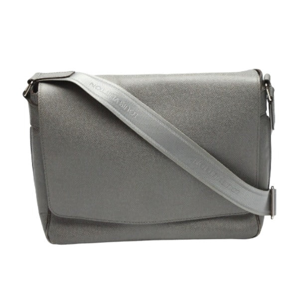 LOUIS VUITTON Shoulder Bag Taiga Leather gray Men's men's Taiga Roman MM mens