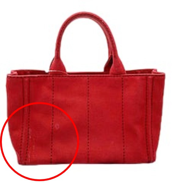 PRADA Tote Bag denim Red Tote Bag canvas Canapa Women