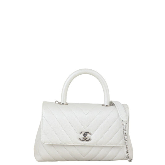 Chanel Coco Top Handle Mini Bag Chevron