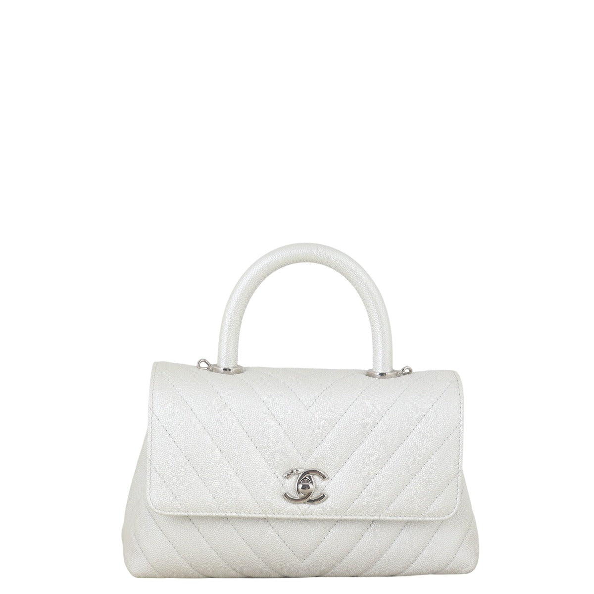 Chanel Coco Top Handle Mini Bag Chevron