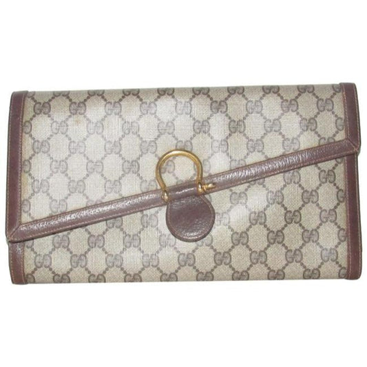 Gucci Envelope Lou Leather Canvas Clutch