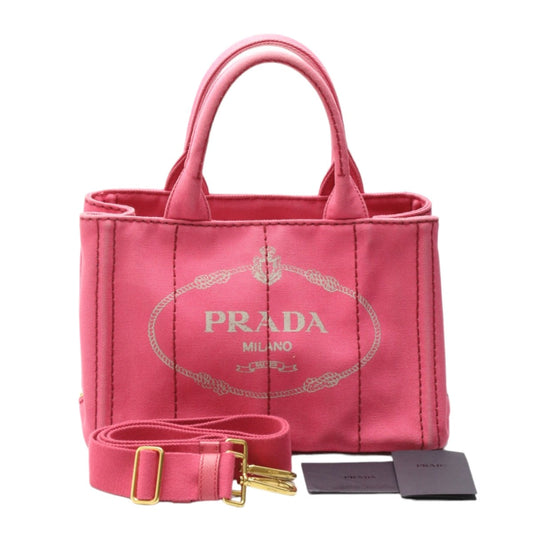 PRADA Tote Bag 1BG439 Cotton canvas pink Tote Bag Cotton canvas Canapa mini Women