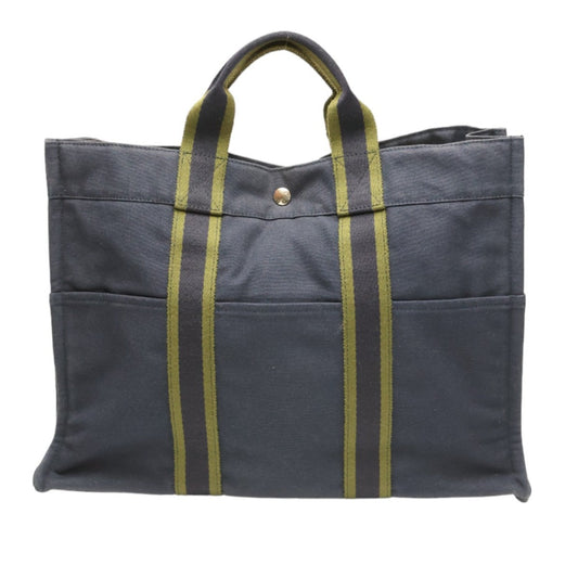 HERMES Tote Bag canvas Navy Tote Bag Fool Toe mens(Unisex)