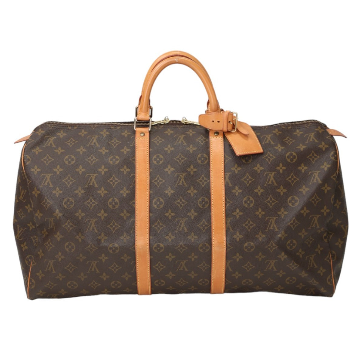 LOUIS VUITTON Boston Duffel bag Monogram canvas Brown Travel bag Monogram Keepall 55 mens(Unisex)