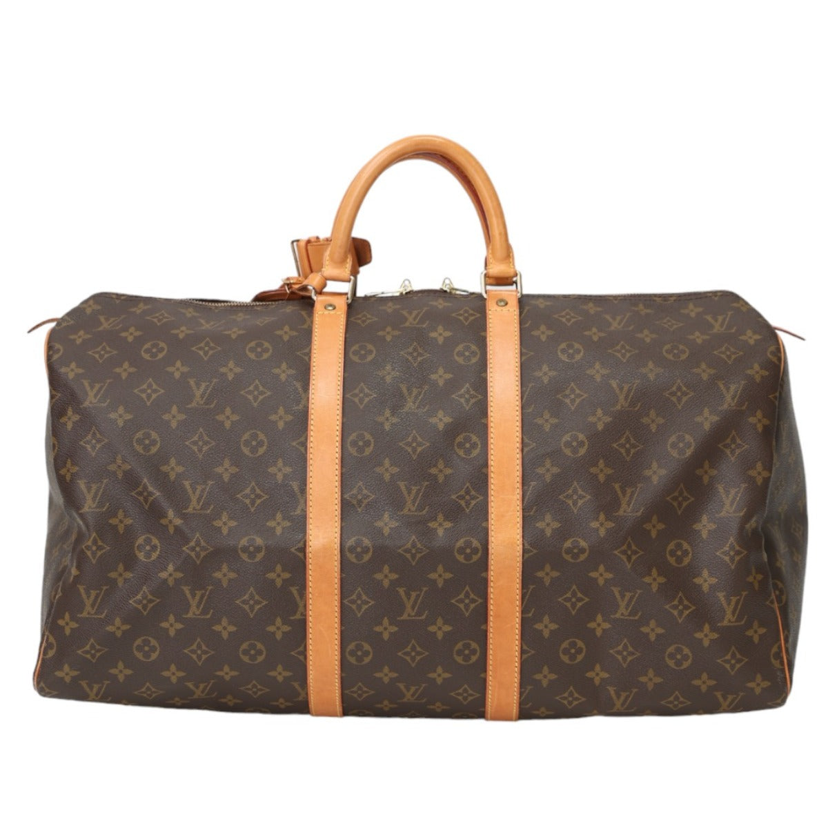 LOUIS VUITTON Boston Duffel bag Monogram canvas Brown Travel bag Monogram Keepall 55 mens(Unisex)