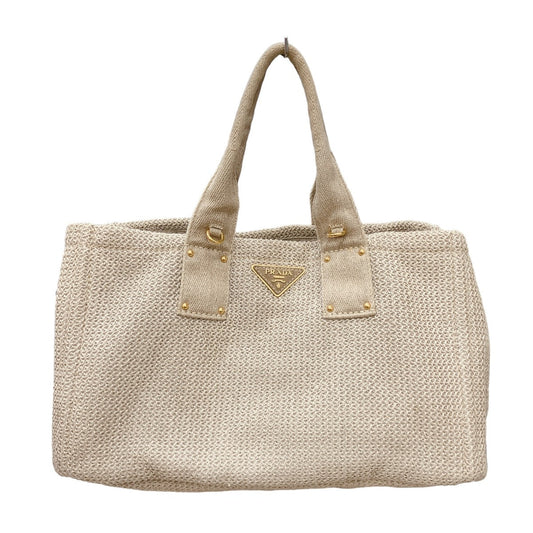 PRADA Tote Bag canvas beige 2WAY bag canvas Canapa Women