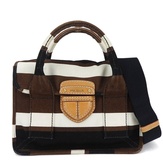 PRADA Handbag BN2119 canvas Brown