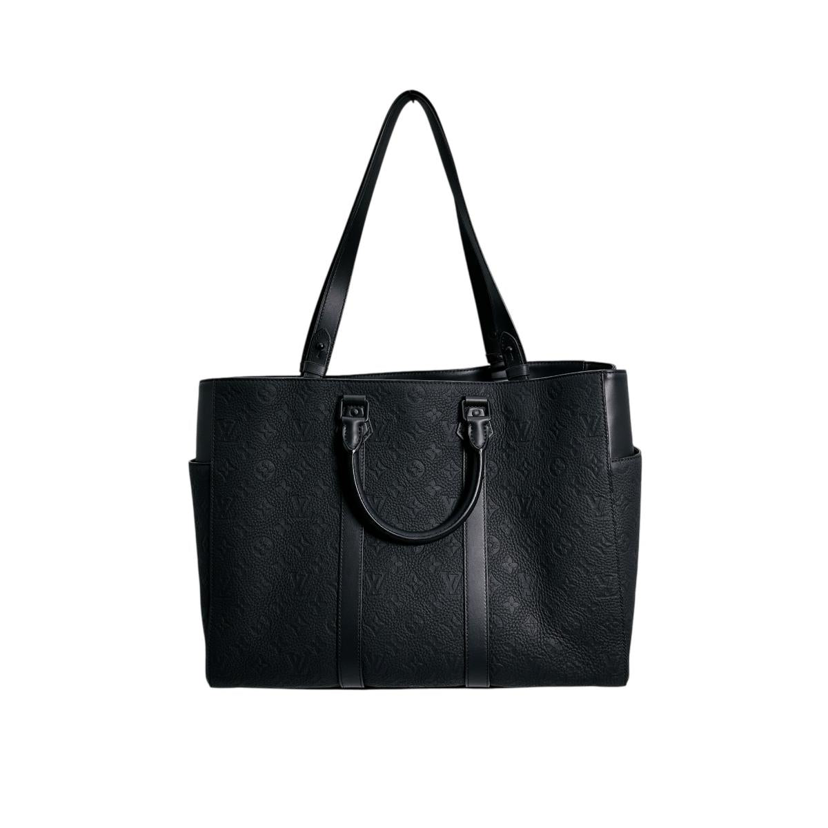  LOUIS VUITTON Handbag Cowhide black Taurillon Clemence Monogram Sac Plat