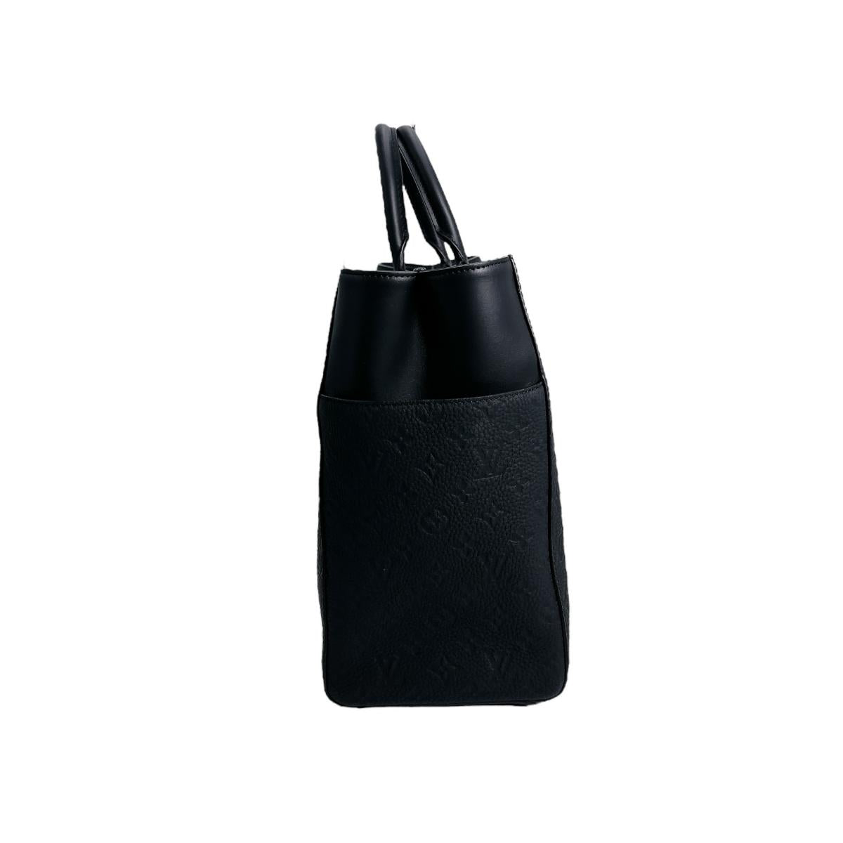  LOUIS VUITTON Handbag Cowhide black Taurillon Clemence Monogram Sac Plat