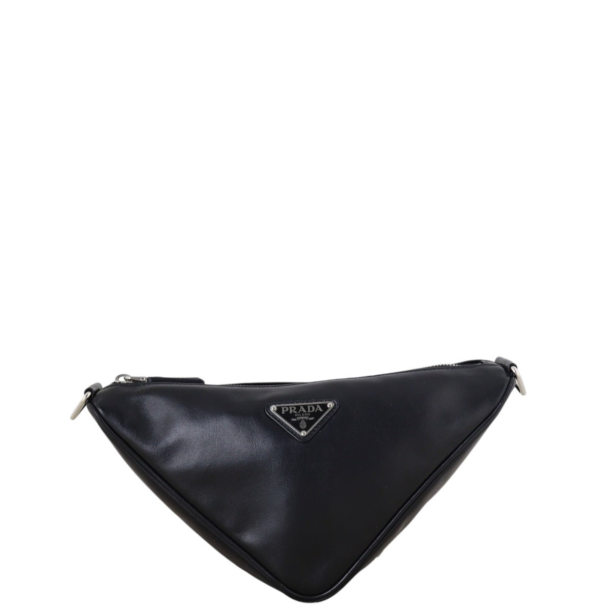 Prada Logo Triangle Leather Shoulder Bag