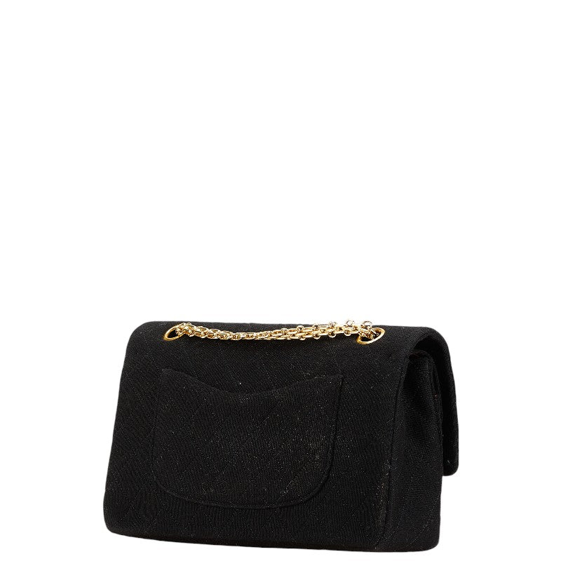 Chanel Matelasse Double Flap Cotton Shoulder Bag Classic Flap