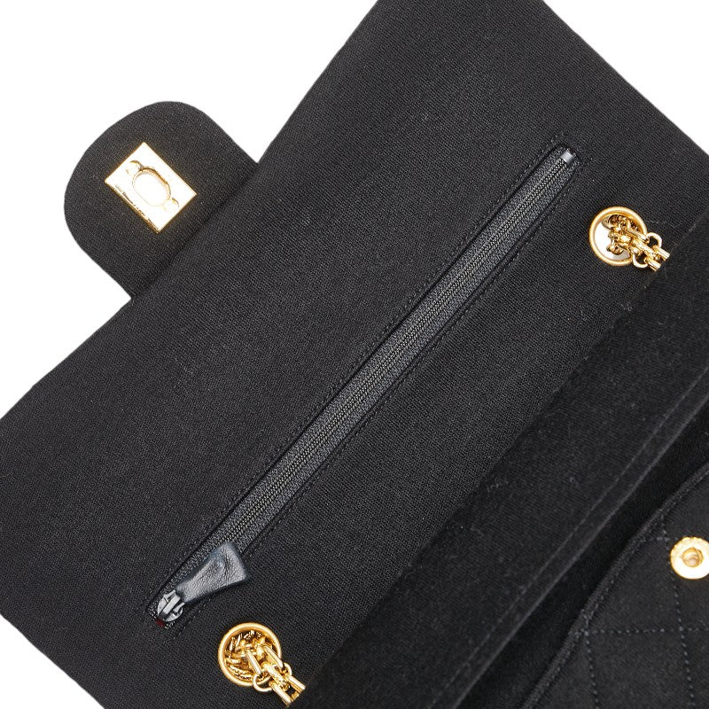 Chanel Matelasse Double Flap Cotton Shoulder Bag Classic Flap